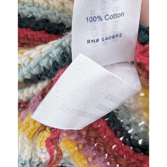 Marine Layer Spencer Polo Sweater Sz Small Cotton Sustainable Rainbow Hippie - Picture 5 of 10